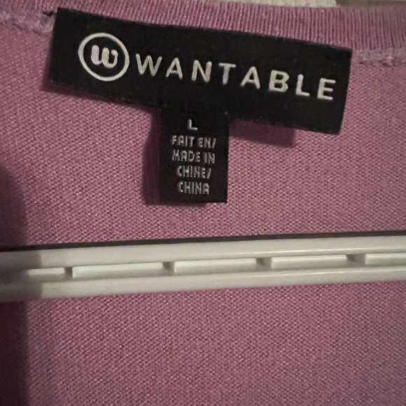 Cardigan style lavender wrap/sweater by Wantables.  Long sleeve. - Picture 2 of 6